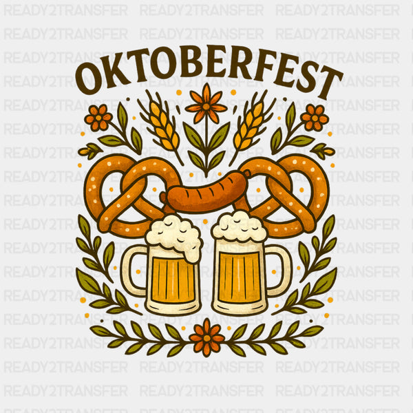 Oktoberfest, Pretzels, Beers & Sausage - Oktoberfest DTF Transfers