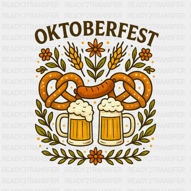 Oktoberfest, Pretzels, Beers & Sausage - Oktoberfest DTF Transfers ready2transfer