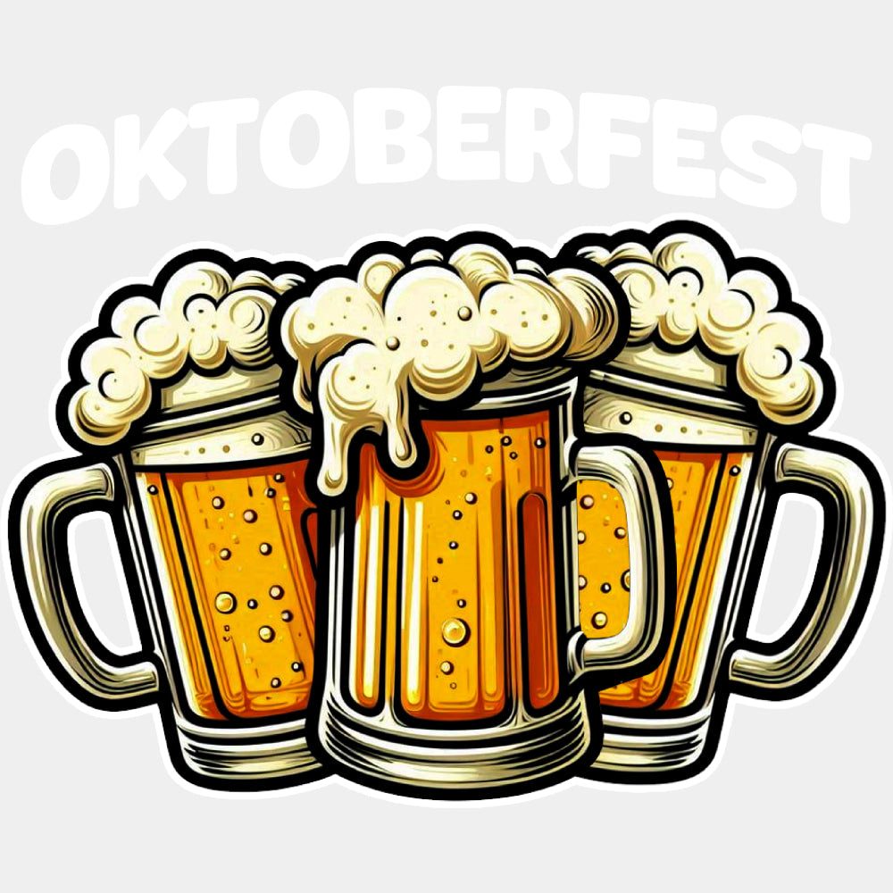 Oktoberfest, Three Beers - Oktoberfest DTF Transfers ready2transfer Light Color Design (See Imaging)