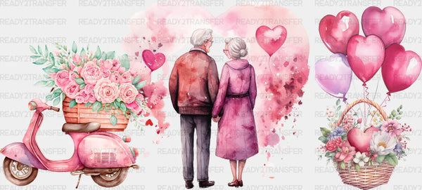 Old Couple Pink Design - Valentine's Day Cup Wrap UV Sticker Permanent UV DTF Decal