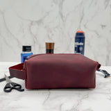 Custom Engraved Leather Dopp kit for men
