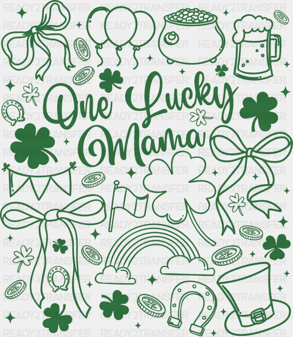 One Lucky Mama Green And White - St. Patrick's Day DTF Transfer