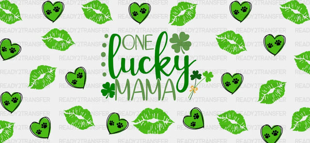 One Lucky Mama Heart - St Patrick Cup Wrap Uv Sticker Permanent Dtf Decal