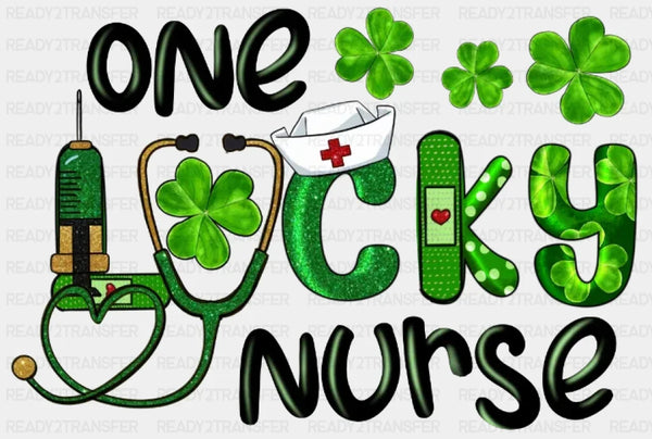 One Lucky Nurse St. Patrick's Day DTF Heat Transfer, Saint Patricks Day Design, St Paddys Day DTF