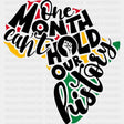 One Month Can’t Hold Our History Africa Blm Dtf Transfer Adult Unisex - S & M (10’) / Black