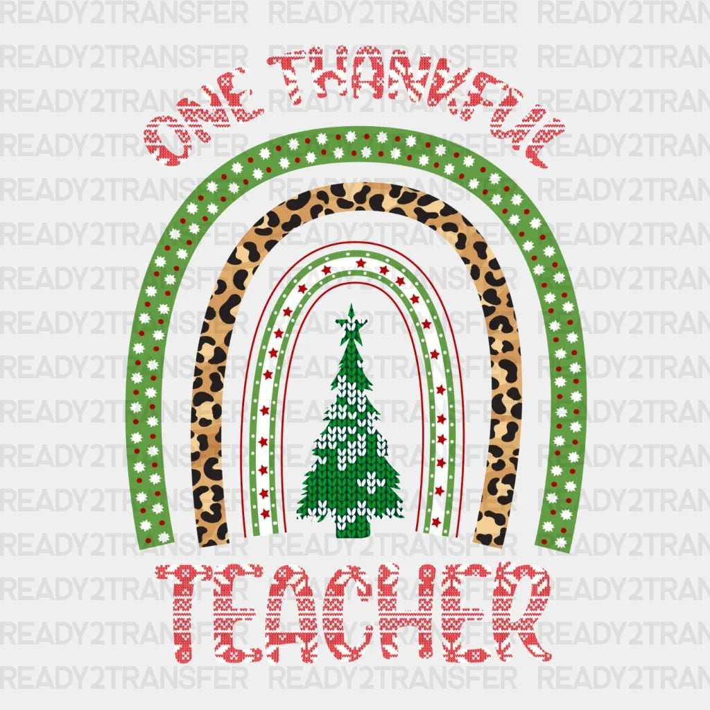 One Thankful Teacher Tree Dtf Transfer