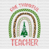 One Thankful Teacher Tree Dtf Transfer