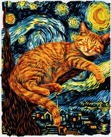 Orange Cat & The Starry Night - Cats DTF Transfer