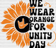 Orange For Unity Day Flower Design - Anti Bullying Iron On Dtf Transfer Adult Unisex S & M