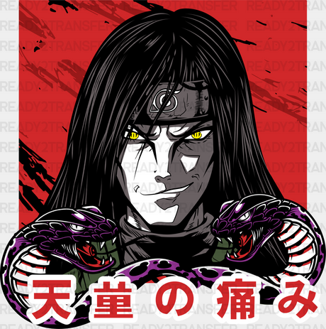 Orochimaru Red Design - Naruto Iron On Dtf Transfer