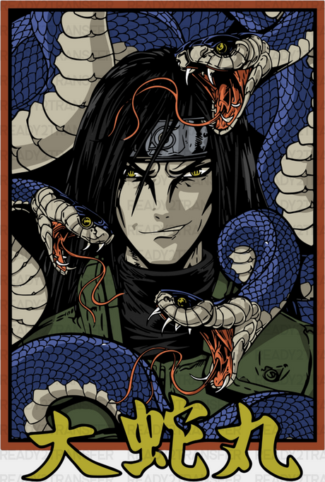 Orochimaru Snakes Design - Naruto Iron On Dtf Transfer