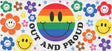 Out And Proud Smiley - Lgbtq Cup Wrap Uv Sticker Permanent Dtf Decal