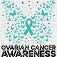 Ovarian Cancer Awareness Ribbon & Butterflies - Ovarian Cancer DTF Transfers - Adult Unisex - S & M (10’’) / Dark Color