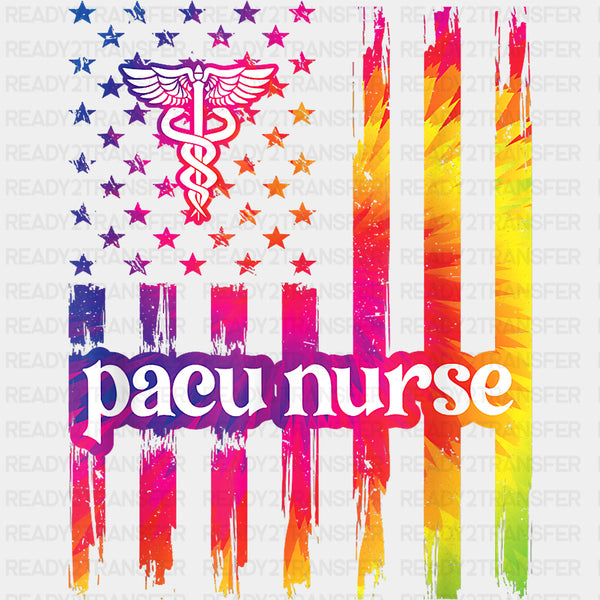 Pacu Nurse Caduceus US Flag - CRNA Nurse DTF Transfers