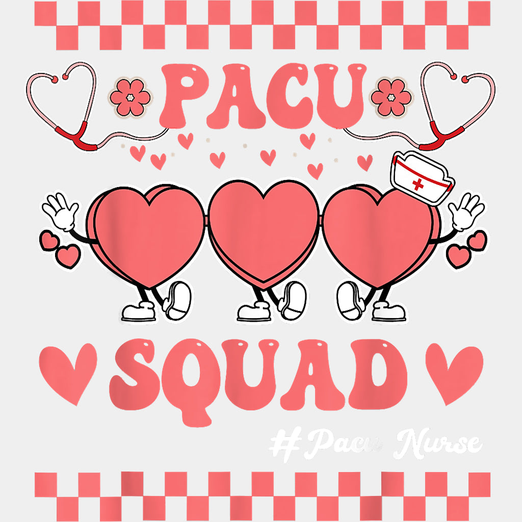 PACU Squad Pink Checkered - CRNA Nurse DTF Transfers ready2transfer Light Color Design (See Imaging)
