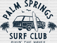 Palm Springs Surf Club - Surfing Dtf Heat Transfer Adult Unisex S & M (10’) / Black