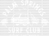 Palm Springs Surf Club - Surfing Dtf Heat Transfer Adult Unisex S & M (10’) / White