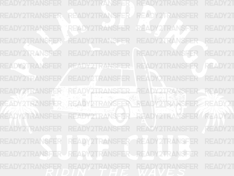 Palm Springs Surf Club - Surfing Dtf Heat Transfer Adult Unisex S & M (10’) / White