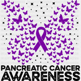 Pancreatic Cancer Awareness Butterflies - Pancreatic Cancer DTF Transfers - Adult Unisex - S & M (10’’) / Dark Color