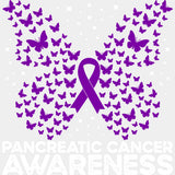 Pancreatic Cancer Awareness Butterflies - Pancreatic Cancer DTF Transfers - Adult Unisex - S & M (10’’) / Light Color