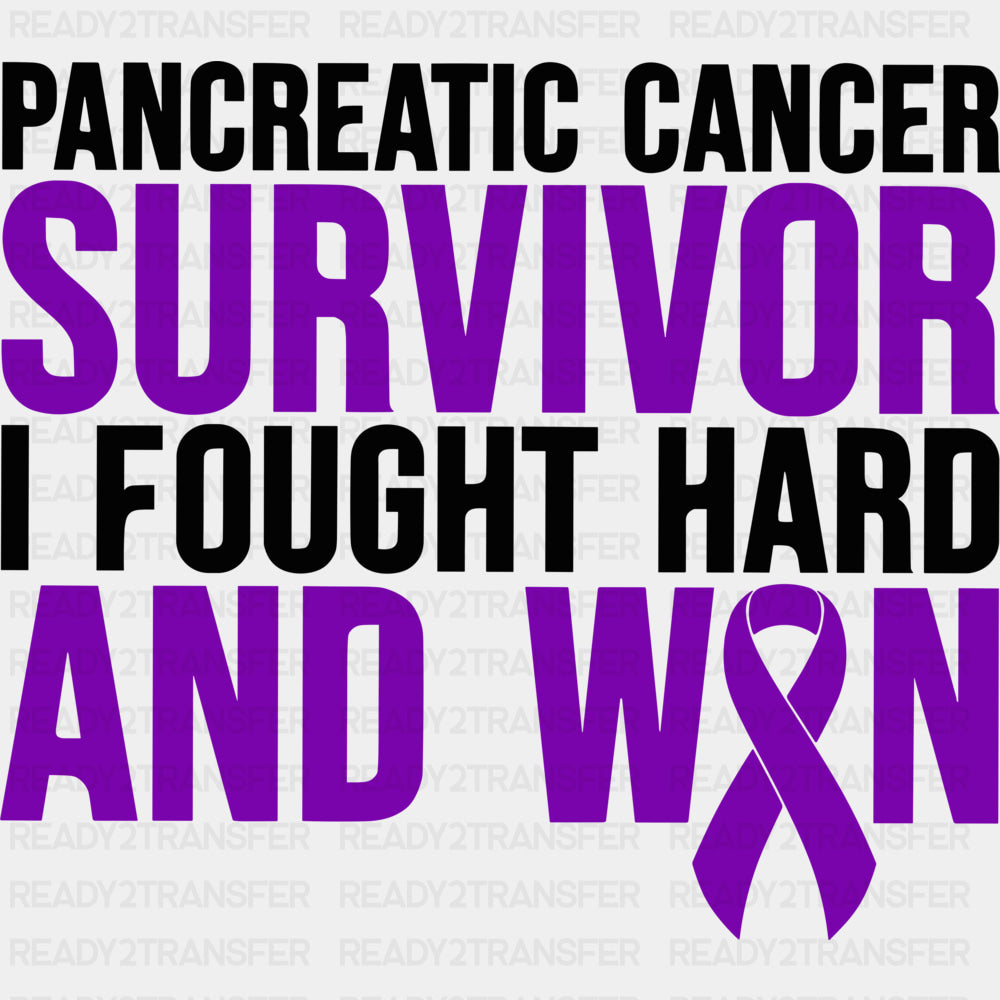 Pancreatic Cancer Survivor - Pancreatic Cancer DTF Transfers - Adult Unisex - S & M (10’’) / Dark Color Design (See