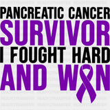 Pancreatic Cancer Survivor - Pancreatic Cancer DTF Transfers - Adult Unisex - S & M (10’’) / Dark Color Design (See