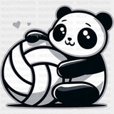 Panda & Volleyball - Volleyball DTF Transfers ready2transfer Dark Color Design (See Imaging)