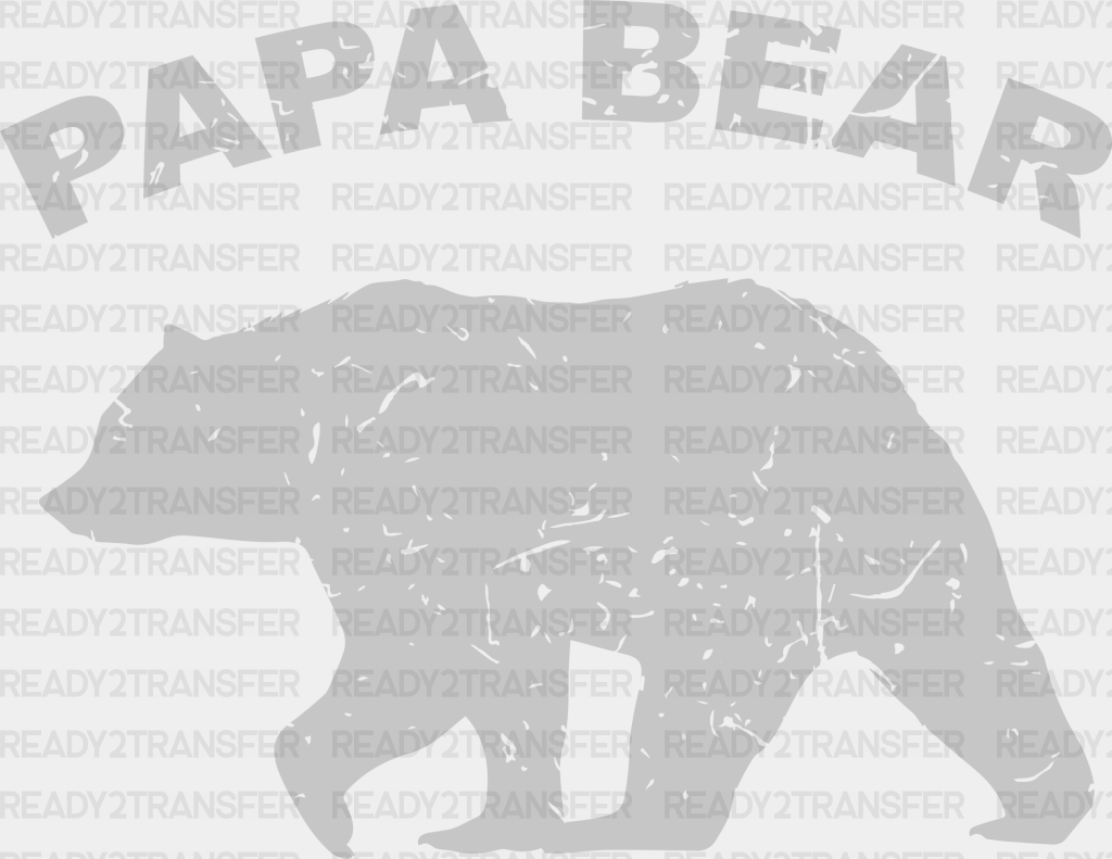 Papa Bear Father’s Day Dtf Transfer Adult Unisex - S & M (10’) / White