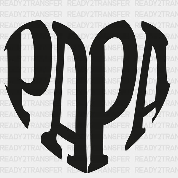 Papa Heart Shape Father's Day DTF Transfer