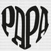 Papa Heart Shape Father's Day DTF Transfer ready2transfer Black