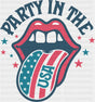 Party In The USA Stars - 4th Of July DTF Transfer Adult Unisex - S & M (10’’) / Dark Color Design (See Imaging)
