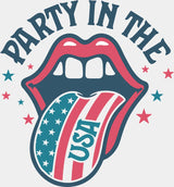 Party In The USA Stars - 4th Of July DTF Transfer Adult Unisex - S & M (10’’) / Light Color Design (See Imaging)