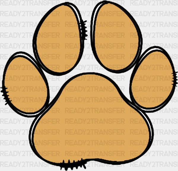 Paw Yellow And Pink - Dogs DTF Transfer