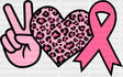 Peace Heart Ribbon - Cancer Dtf Transfer Adult Unisex S & M (10’’) / Dark Color Design (See Imaging)