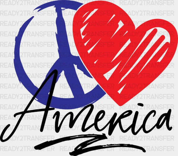 Peace Love America 4th Of July DTF Heat Transfer, Independence Day Design, Fourth Of July DTF