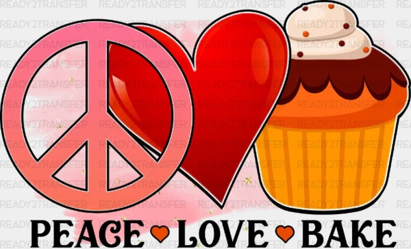 Peace Love Bake Heart DTF Transfer