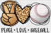 Peace Love Baseball - Baseball DTF Heat Transfer ready2transfer White