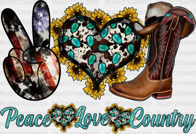 Peace Love Country - Farm Animals Iron On Dtf Transfer