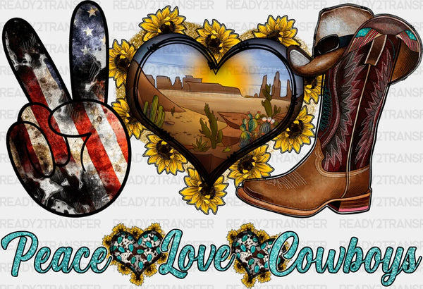 Peace Love Cowboys - Farm Animals Iron On DTF Transfer