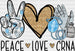 Peace Love CRNA - CRNA DTF Transfers ready2transfer Black