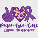 Peace Love Cure - Lupus DTF Transfers