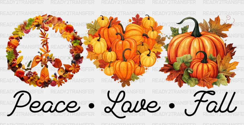 Peace Love Fall - Cup Wrap Uv Sticker Permanent Dtf Decal