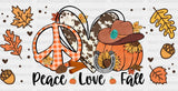 Peace Love Fall Heart Design - Cup Wrap Uv Sticker Permanent Dtf Decal