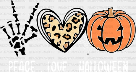 Peace Love Halloween Dtf Transfer