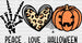 PEACE LOVE HALLOWEEN DTF Transfer ready2transfer Black