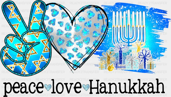 Peace Love Hanukkah Design - Hanukkah DTF heat transfer