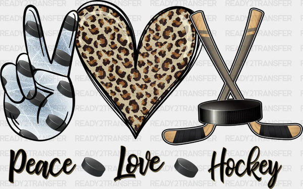 Peace Love Hockey - Hockey DTF Heat Transfer
