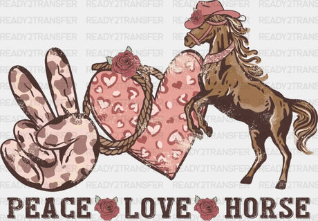 Peace Love Horse Dtf Transfer