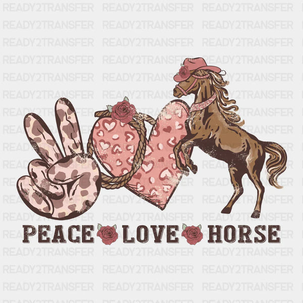 PEACE LOVE HORSE DTF Transfer