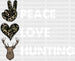 Peace Love Hunting DTF Transfer ready2transfer White